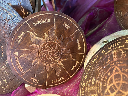 Small pagan calendar altar board