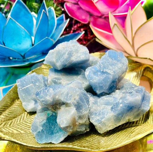 Blue calcite rough stone