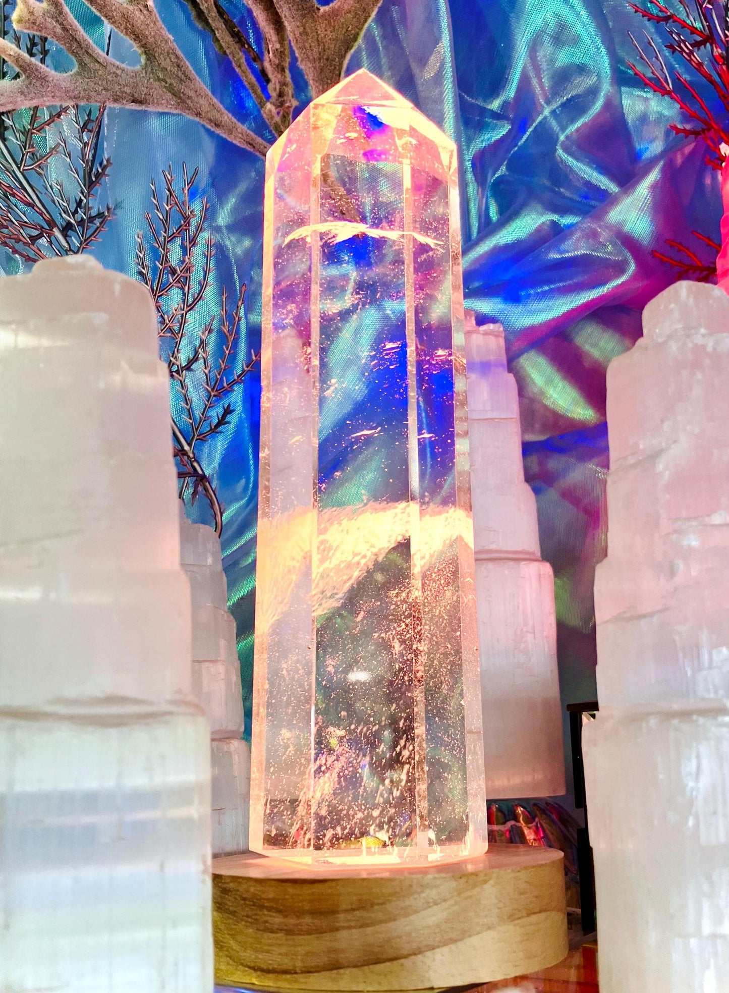 Lampe pointe de verre aura ange