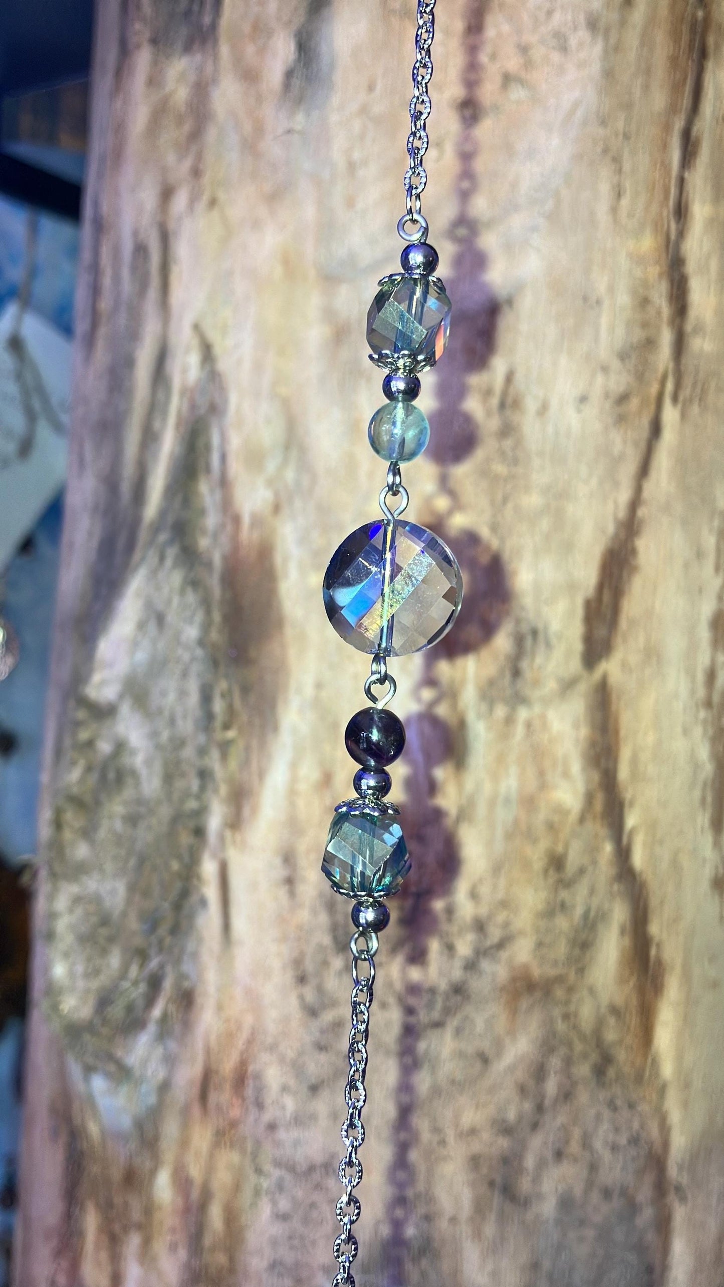 Pendule pointe pierre fluorite fluorine verte