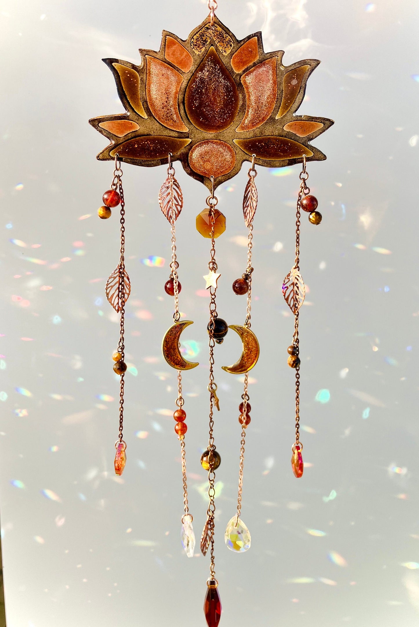 Rainbow lotus flower anchoring joy of life