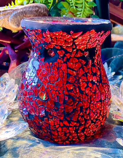Glass mosaic wax burner
