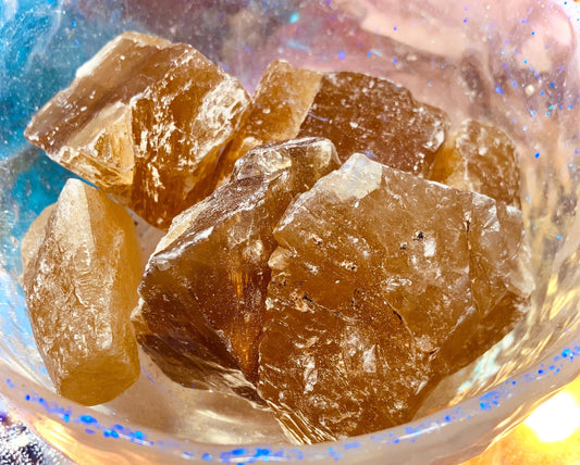 Honey calcite raw stone