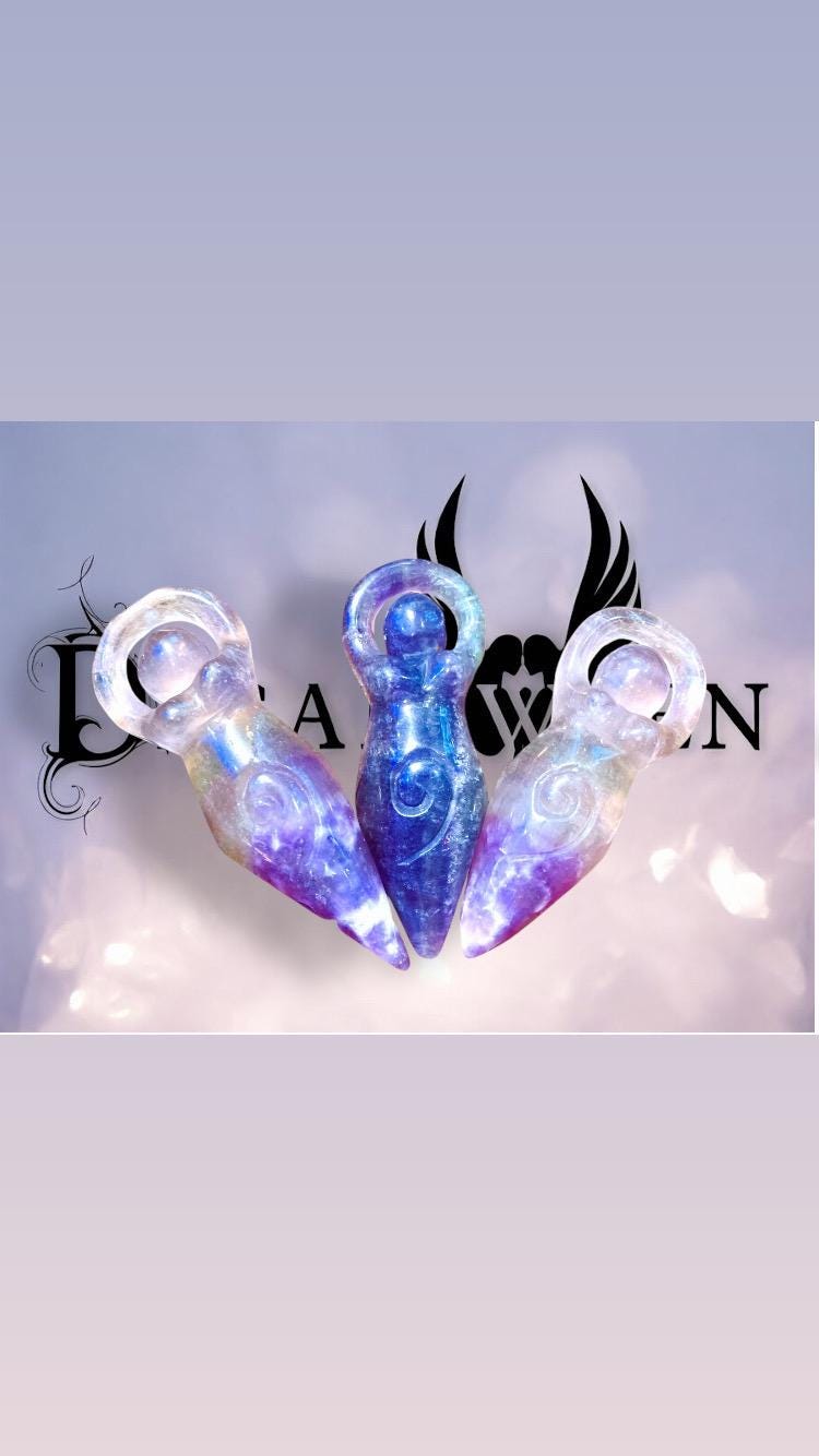 Statue Gaia fluorite violette