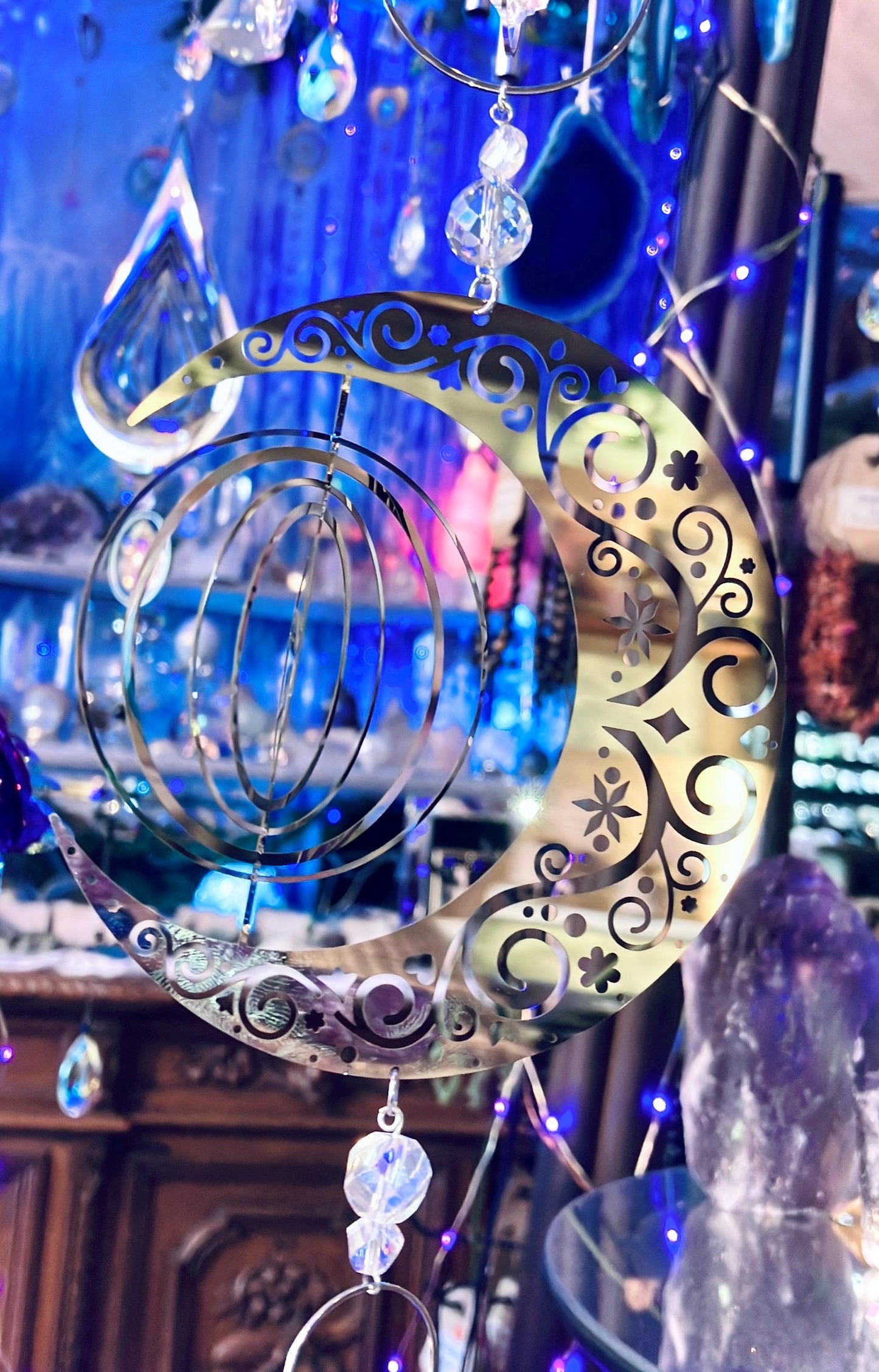 Arc en ciel 3D hypnotique cristal aura labradorite