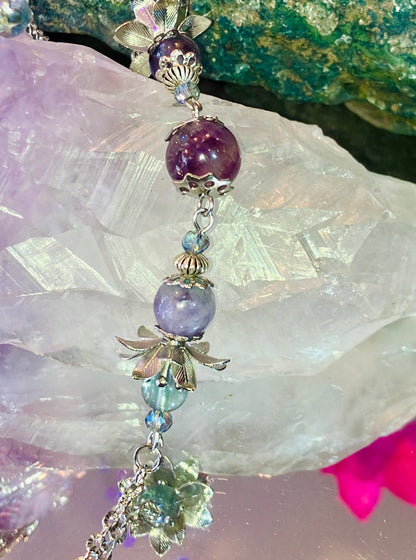 Pendule unique exceptionnel fluorite bleue