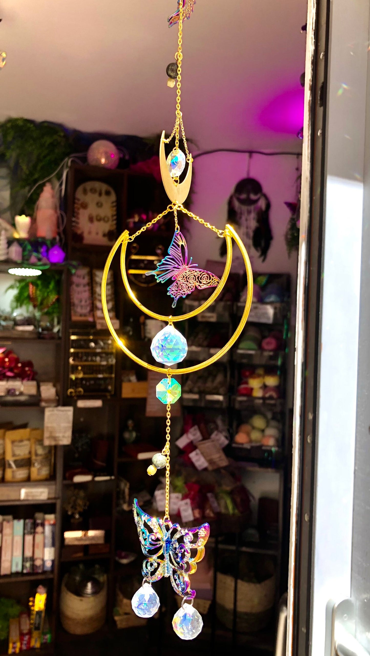 magic anti-stress rainbow and iridescent metal butterfly