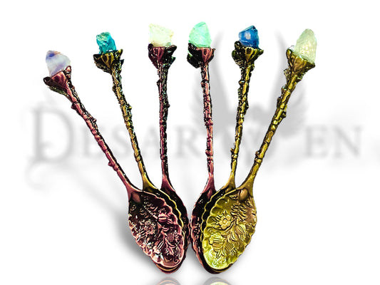 Witchy ritual spoon with stone