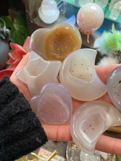 Druzy Achat Herz