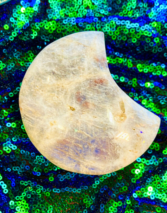 Blue Moonstone Crescent Moon