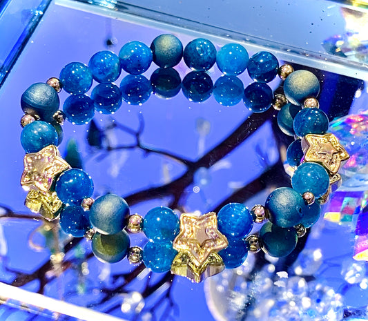 Blue apatite anti-stress bracelet
