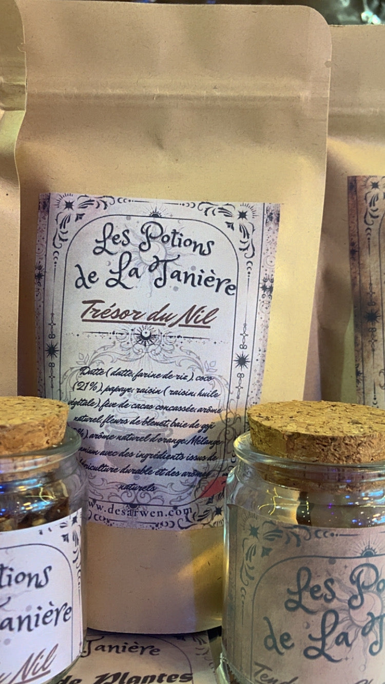 Herbal tea Cleopatra's potion date verbena passionflower guarana rose petal