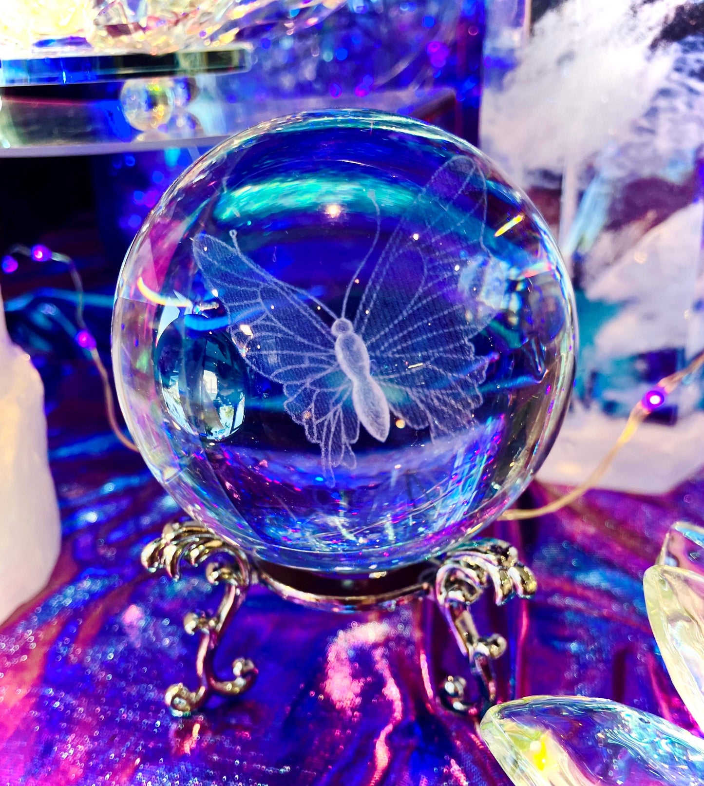 butterfly glass sphere