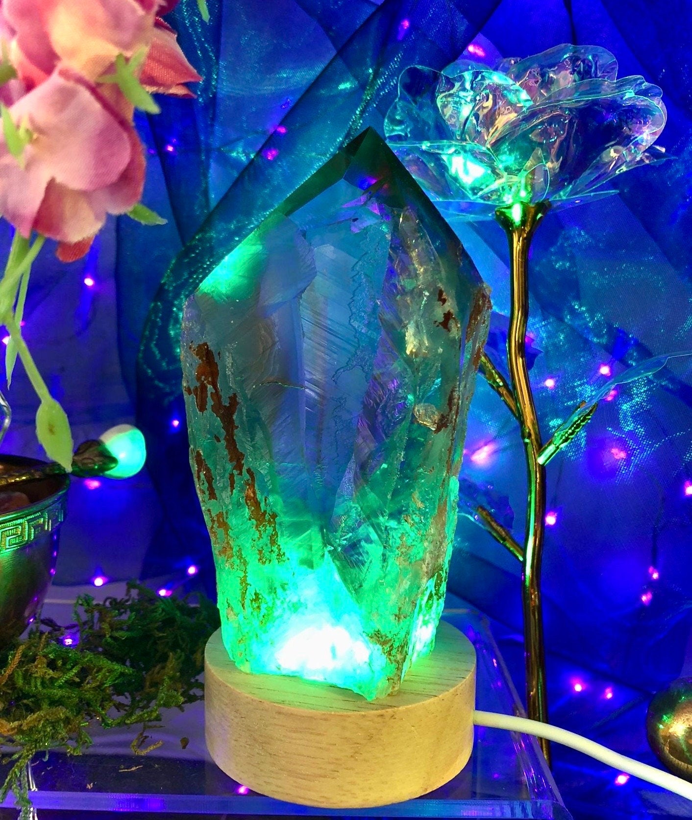 Giant Amethyst Point Lamp