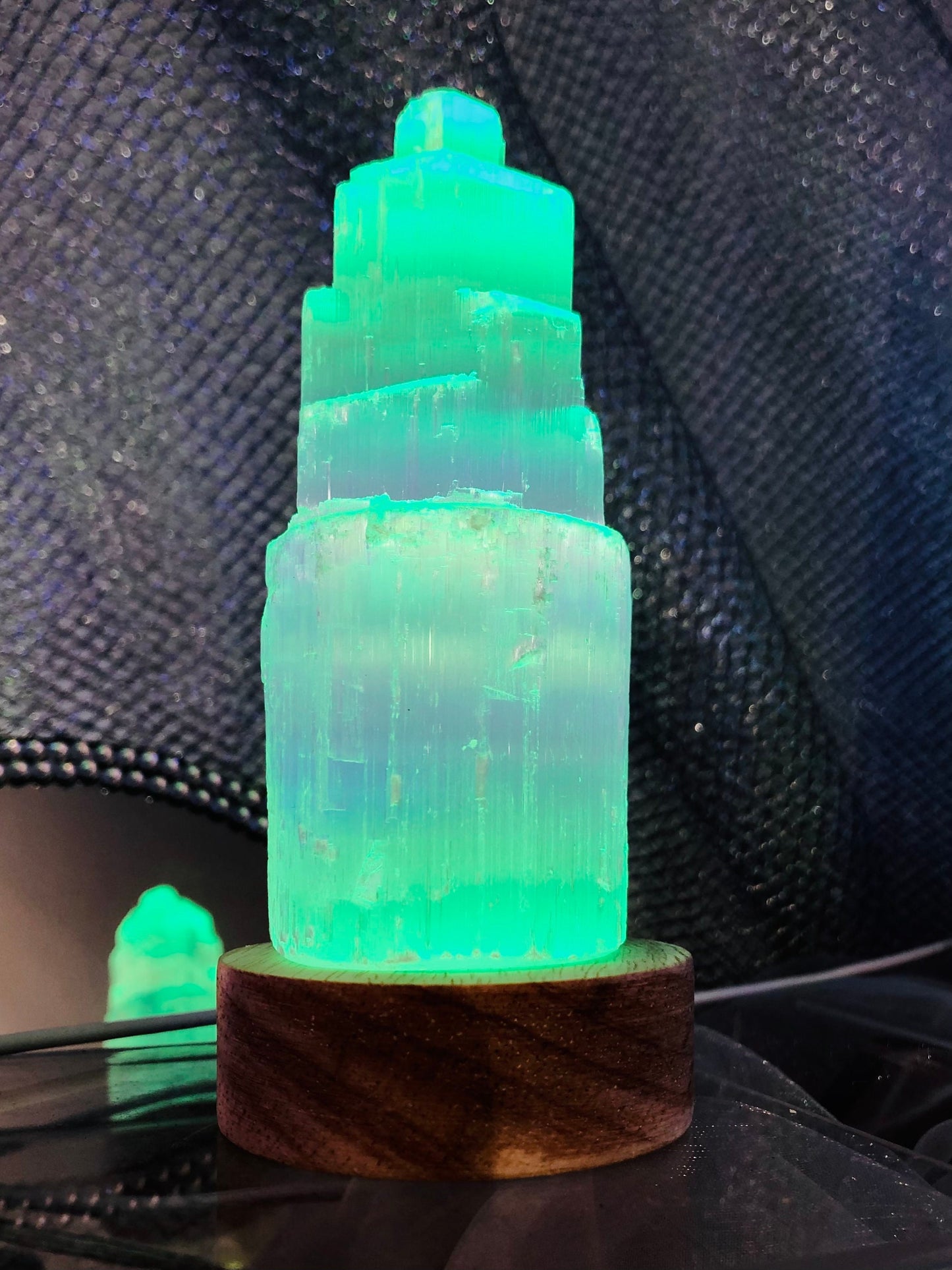 Lampe usb en selenite mystique