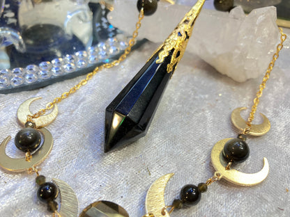 Golden obsidian pendulum