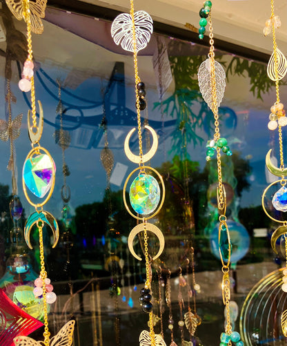magic rainbow moonphase simple gold