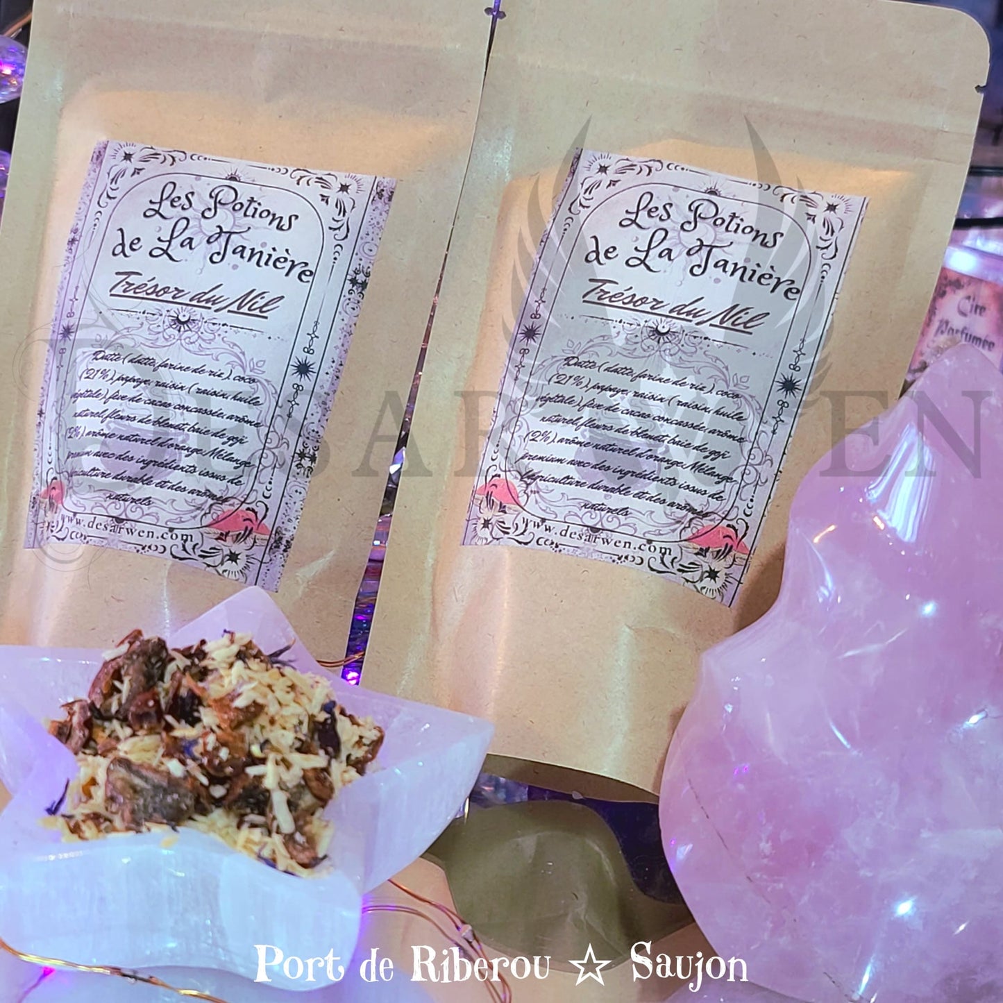 Herbal tea Cleopatra's potion date verbena passionflower guarana rose petal