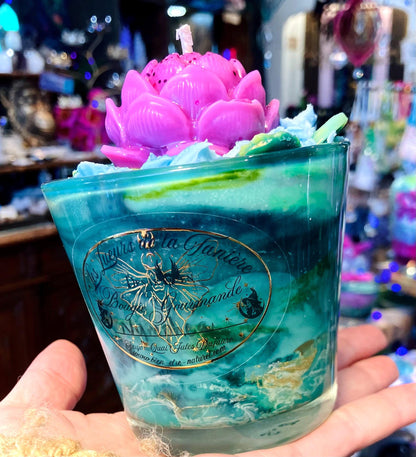 Bougie Nymphea senteur aquatique florale taille M