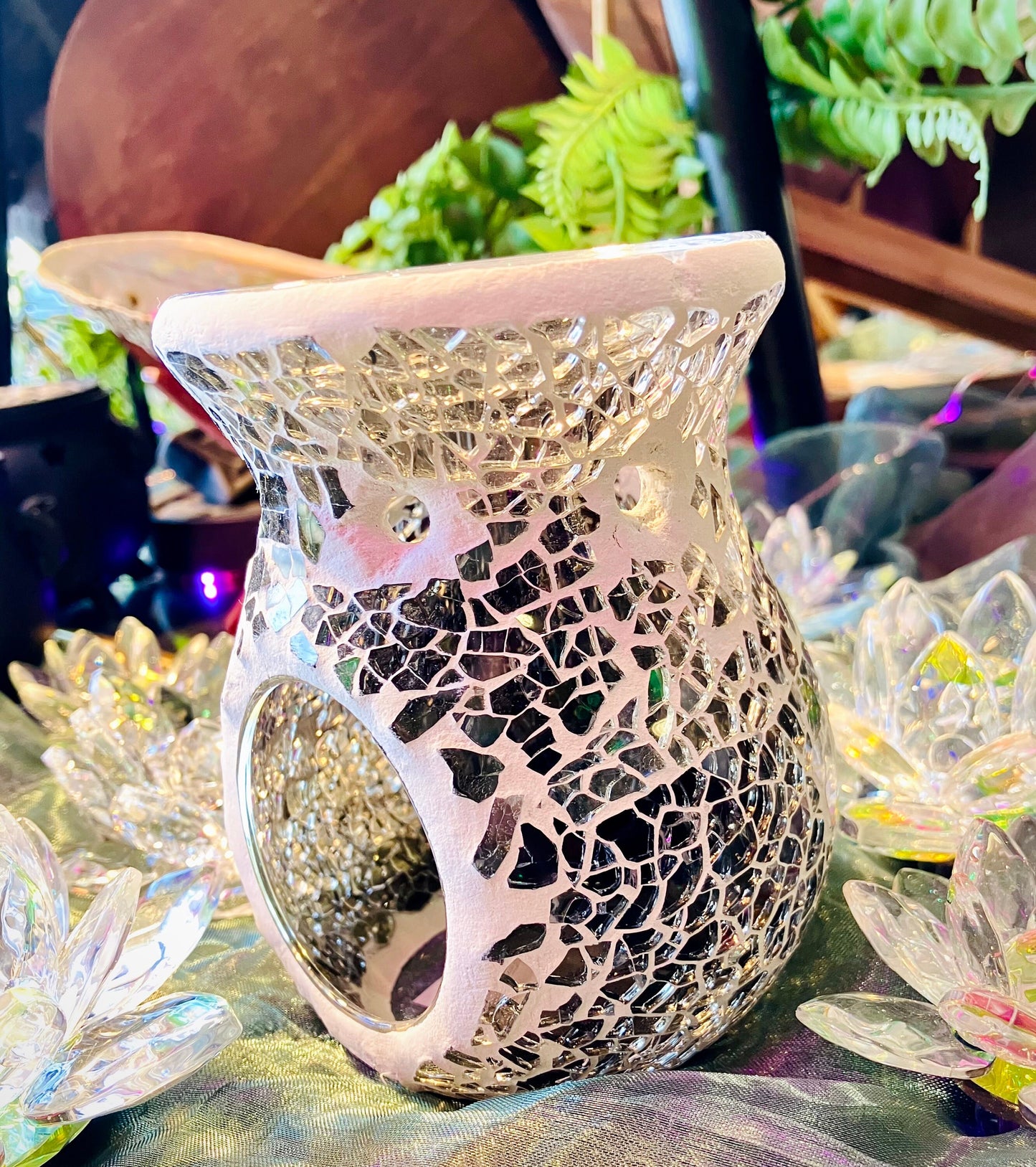 Bruleur de cire mosaïque verre sirene