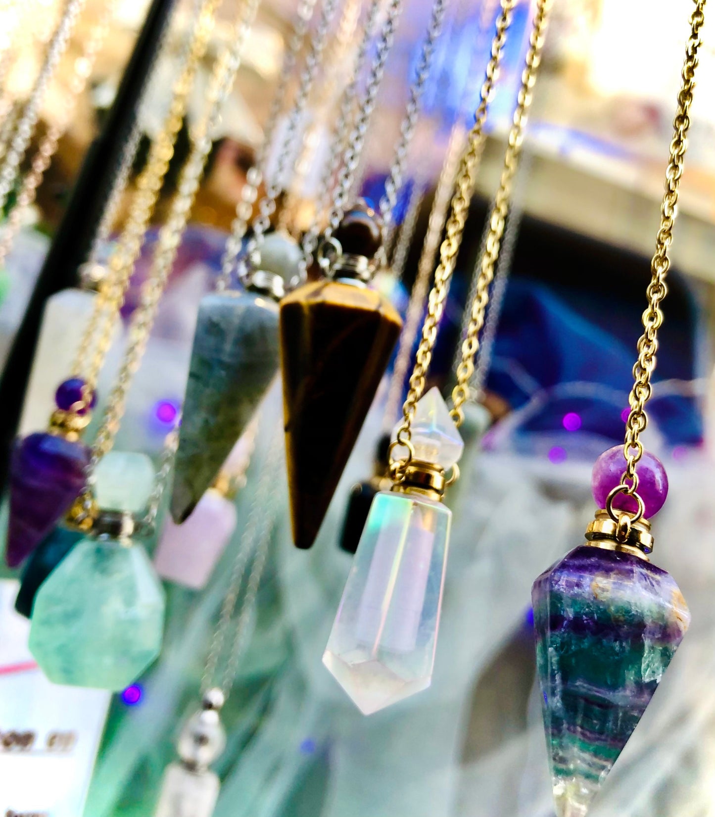 Amethyst pendant bottle
