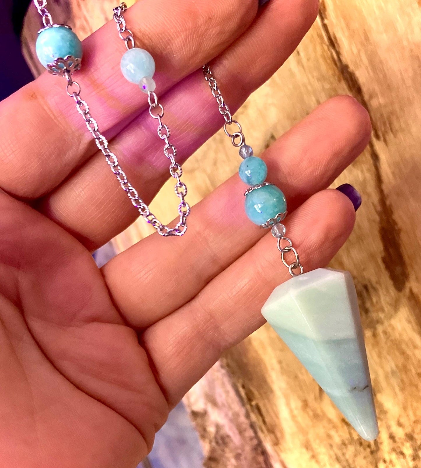 Pendule pointe pierre amazonite