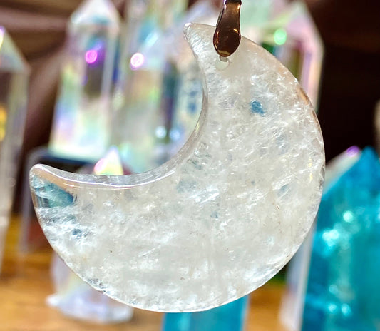 Crystal Crescent Moon Pendant