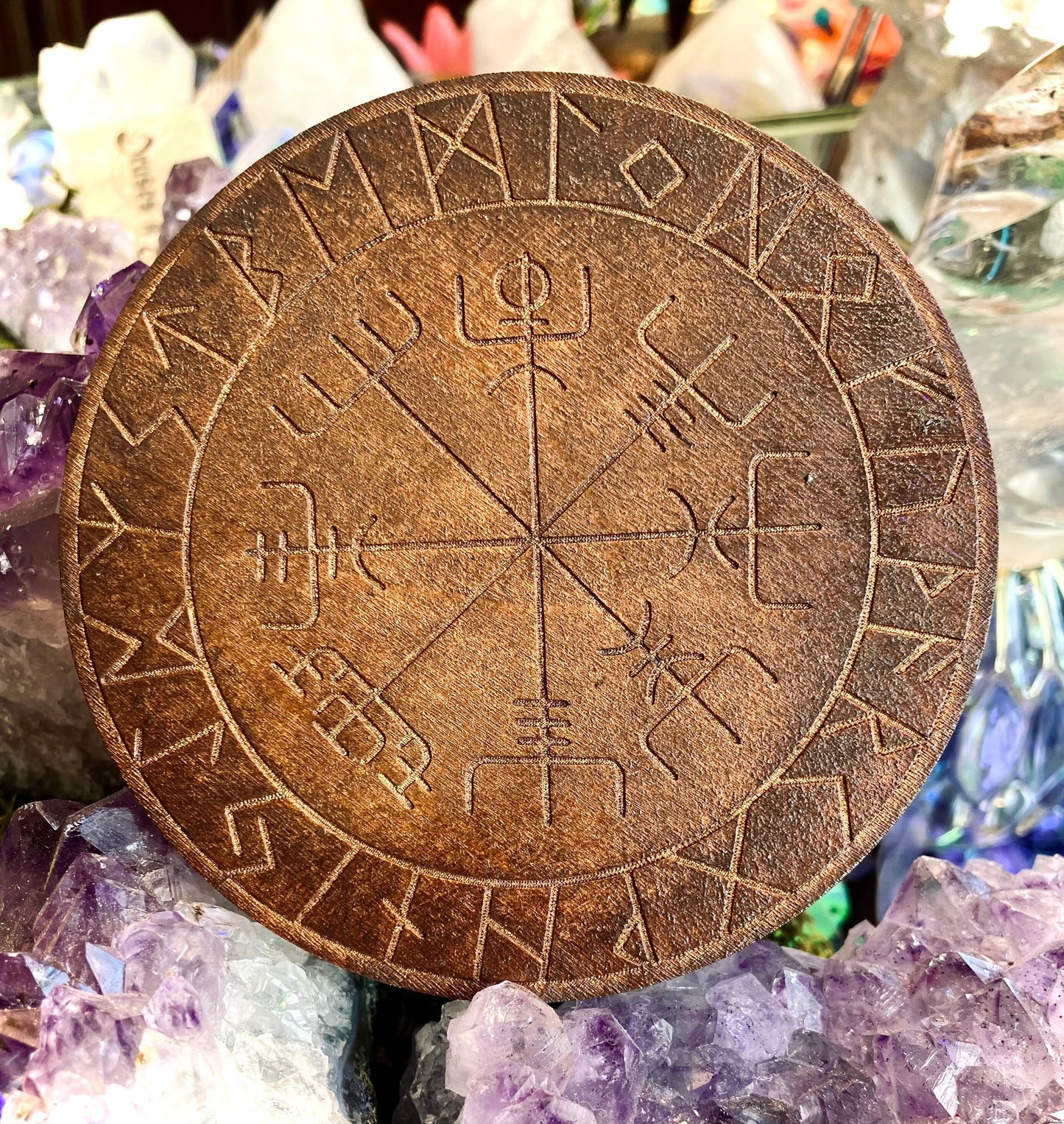 Wicca Vegvisir Viking Rune Pendulum Board