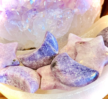 Croissant de lune en lepidolite