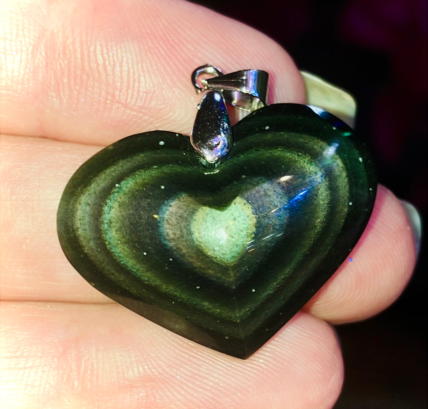 Pendentif obsidienne celeste