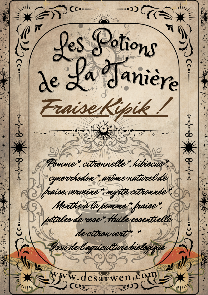 Herbal tea Cleopatra's potion date verbena passionflower guarana rose petal