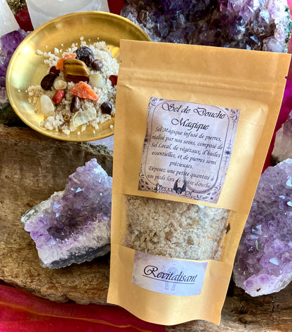 Magic salts revitalizing shower ritual