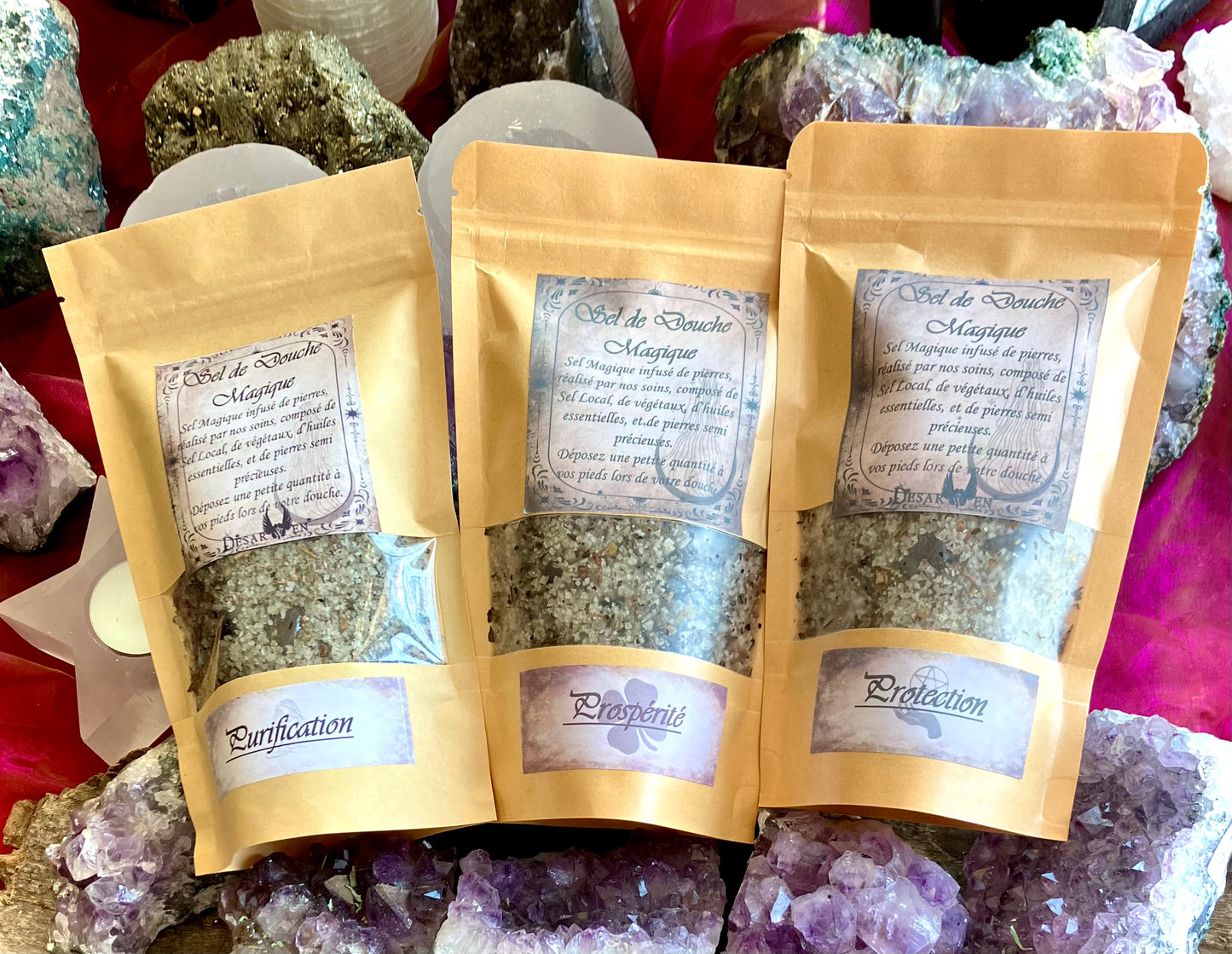 Magic salts anti-stress shower ritual