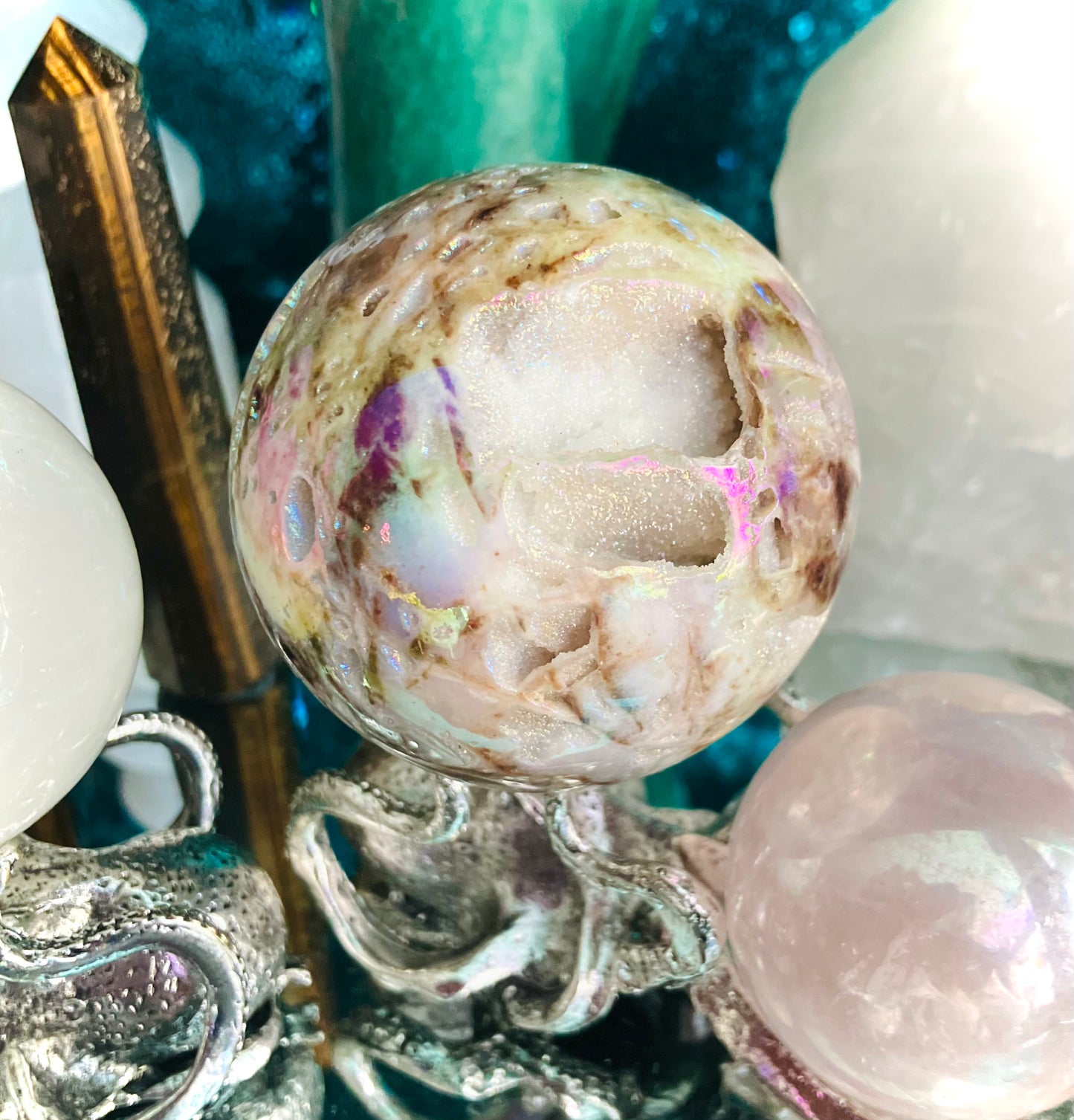 Rock crystal sphere