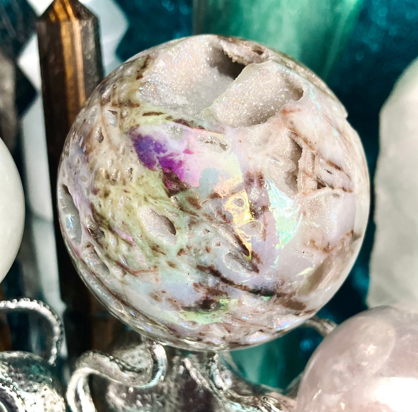 Rock crystal sphere