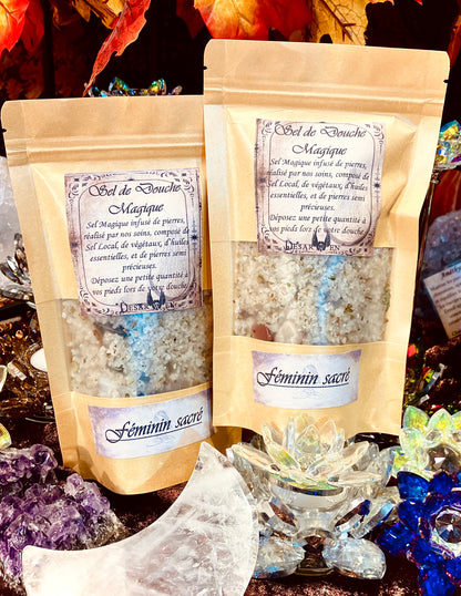 Sels magiques rituel douche féminin sacré