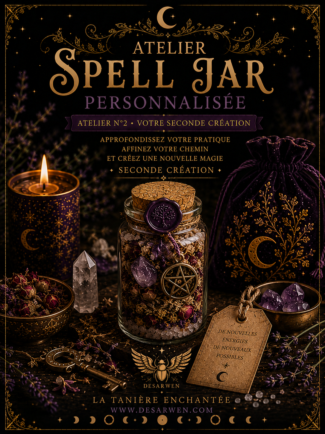 atelier numerique en ligne spell jar esoterisme desarwen la taniere enchantée saujon