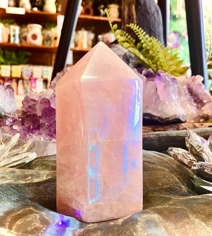 Riesiger Rosenquarz-Spitzen-Aura-Engel