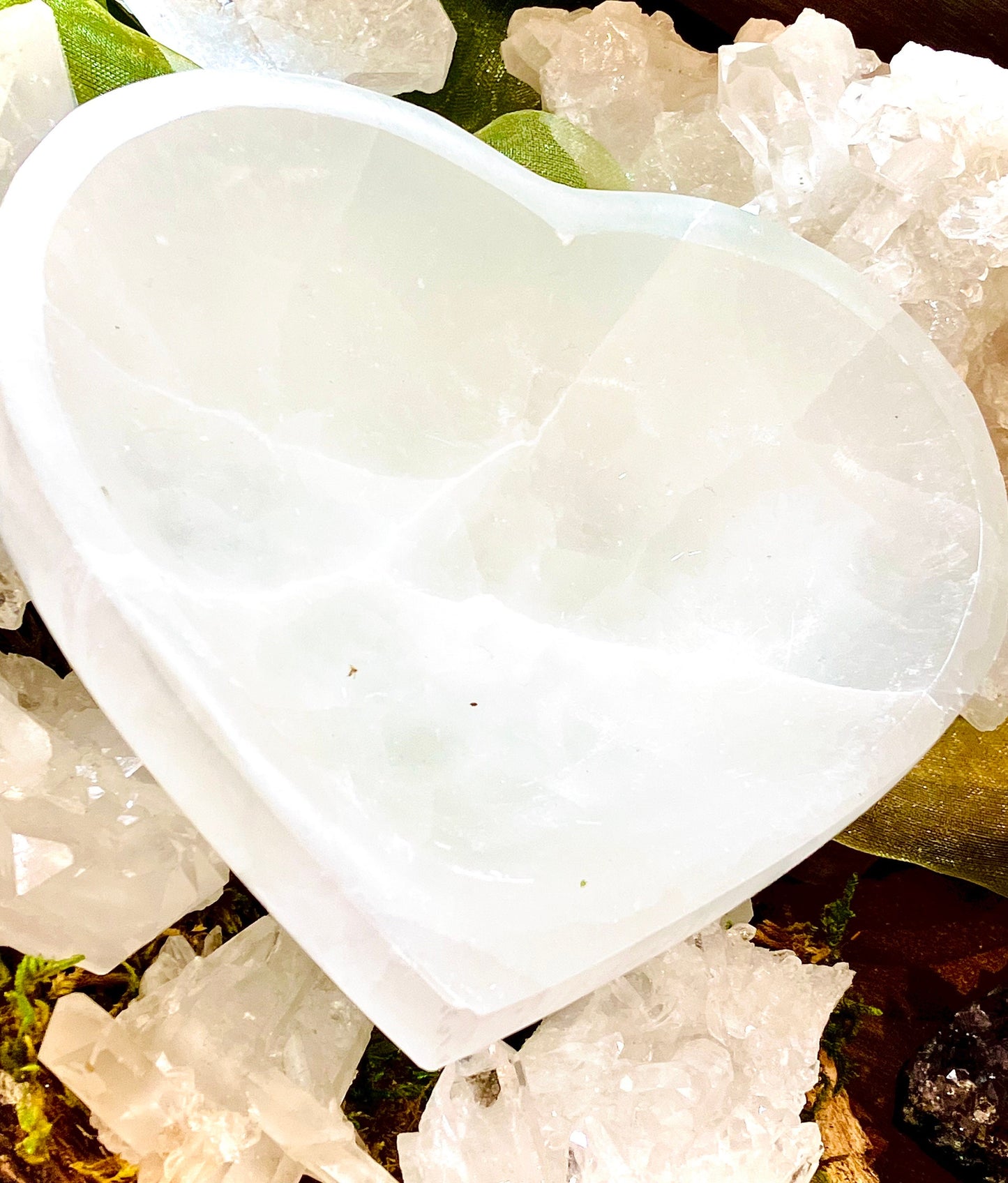 Bol coeur en selenite