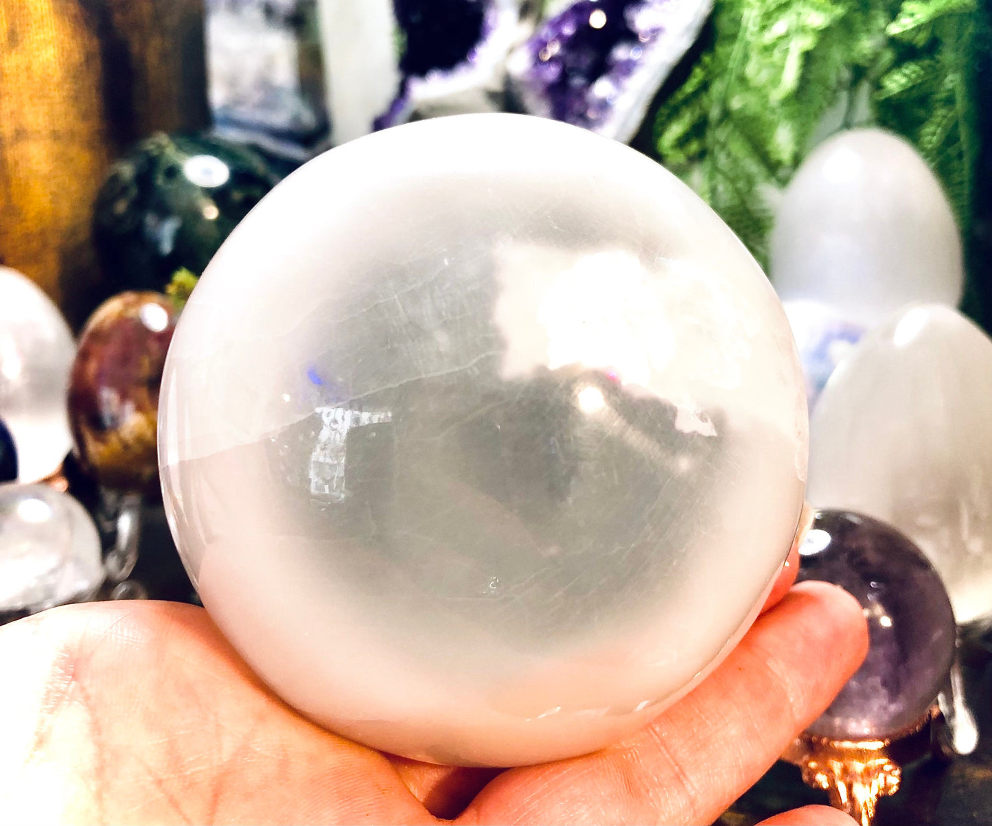 lampe en  Sphère de sélénite