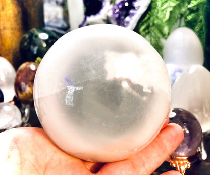 selenite sphere lamp