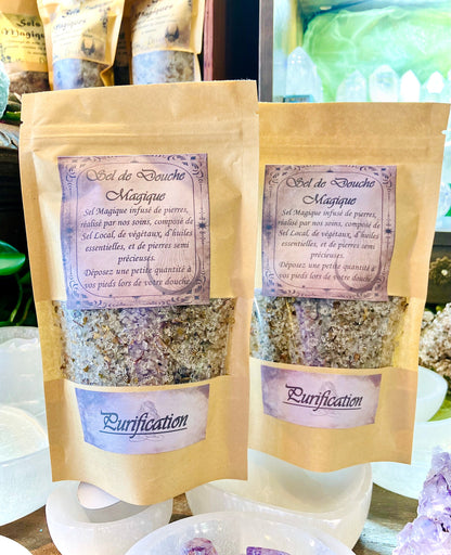 Magic salts ritual shower purification