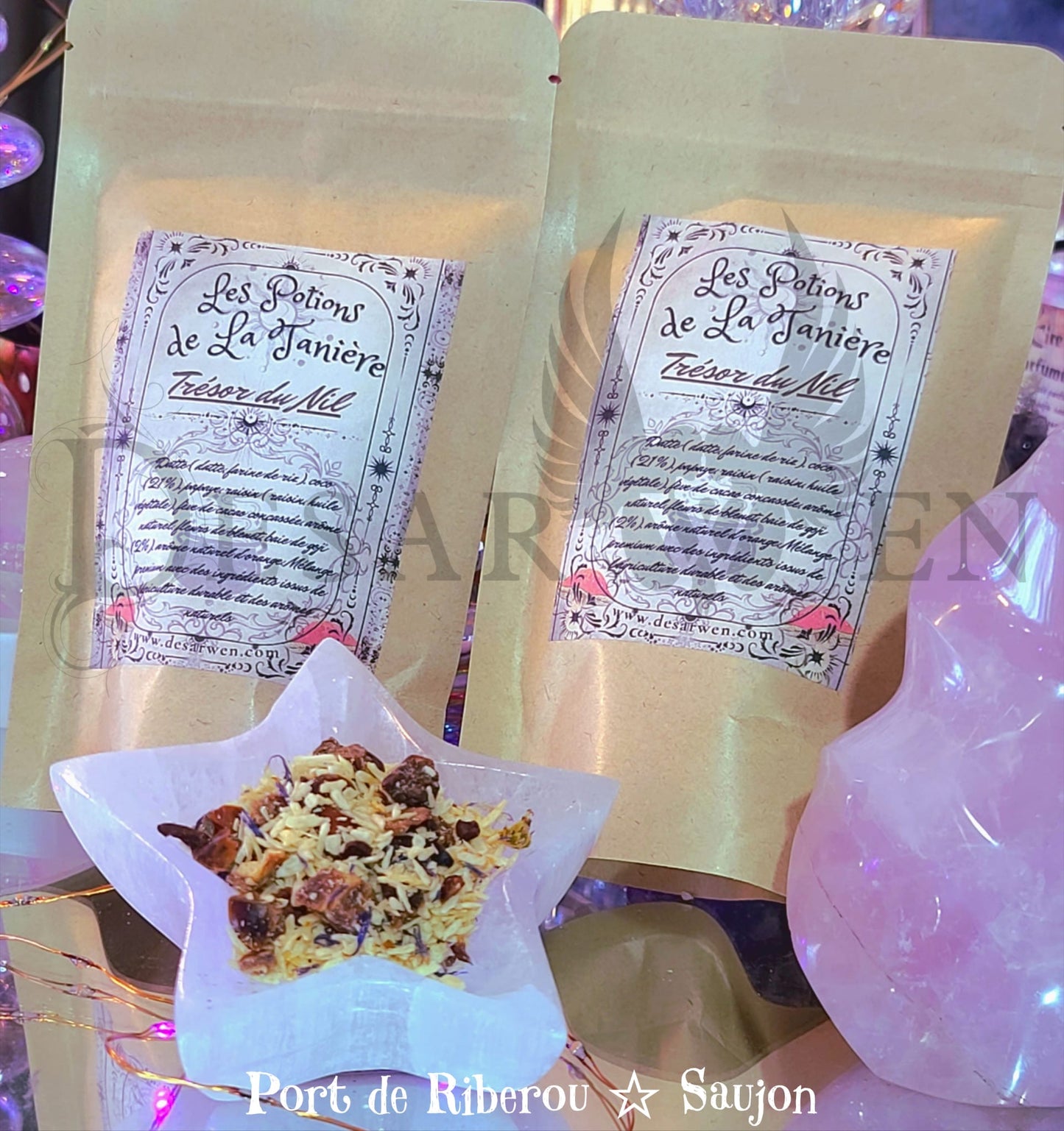 Herbal tea Cleopatra's potion date verbena passionflower guarana rose petal