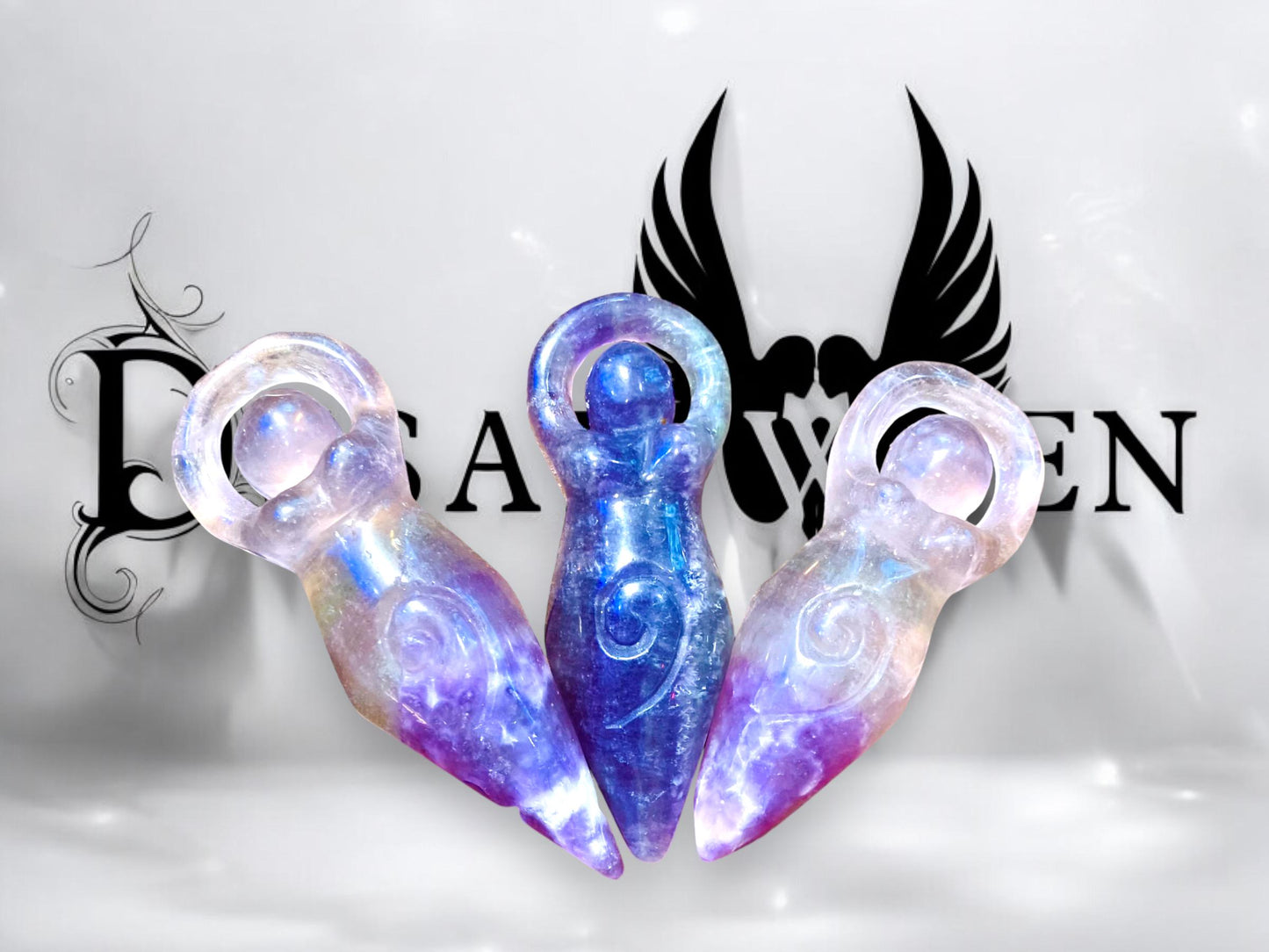 Statue Gaia fluorite violette