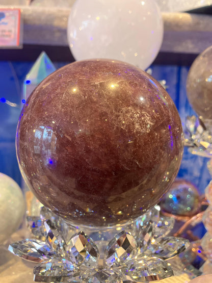 Sphere geante de quartz fraise pièce unique 1,160kg