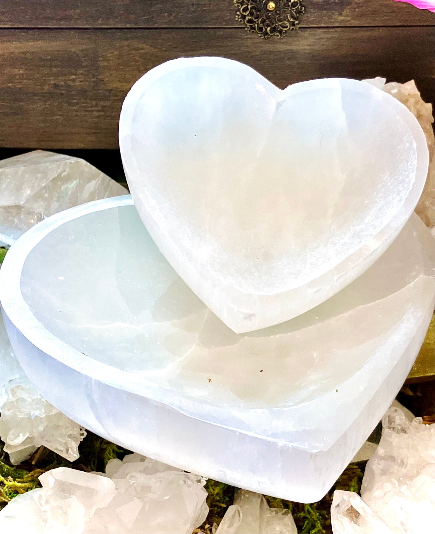 Bol coeur en selenite