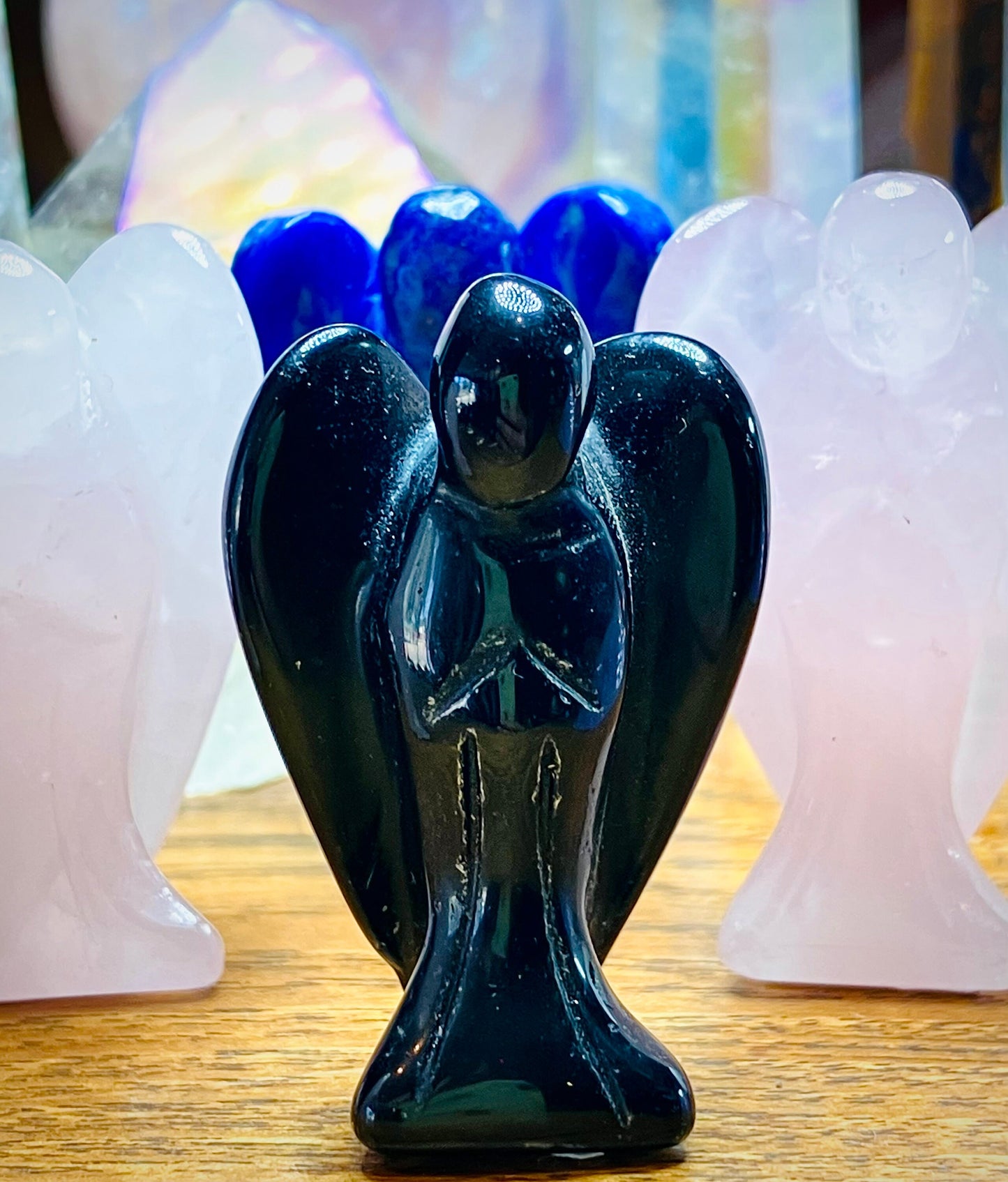 rose quartz or amethyst angel