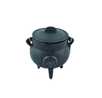 Petit chaudron en fonte avec couvercle — env. 8 cm