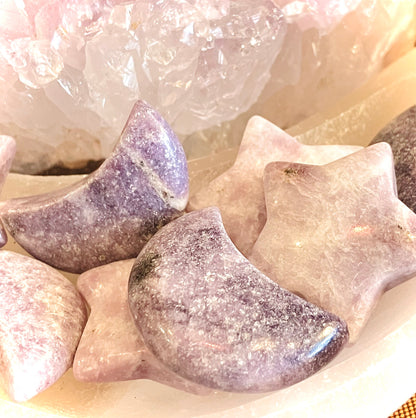 Lepidolite crescent moon