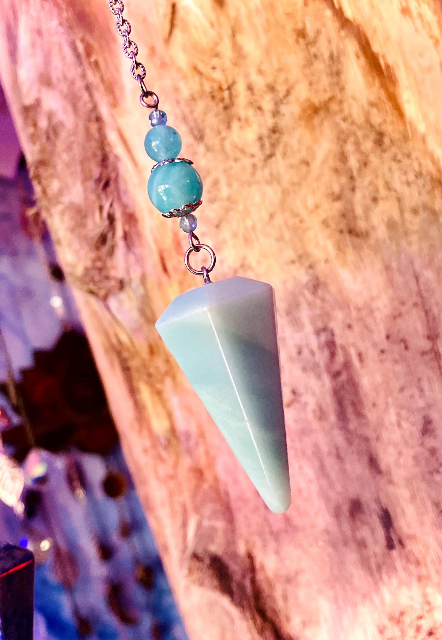 Pendule pointe pierre amazonite
